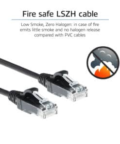 ACT Zwarte 3 meter LSZH U/UTP CAT6 datacenter slimline patchkabel snagless met RJ45 connectoren - Afbeelding 7