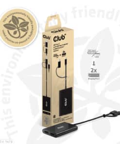 CLUB3D USB Type-C (with USB Type-A adapter) to dual DisplayPort(4K60Hz) Video Splitter - Afbeelding 8