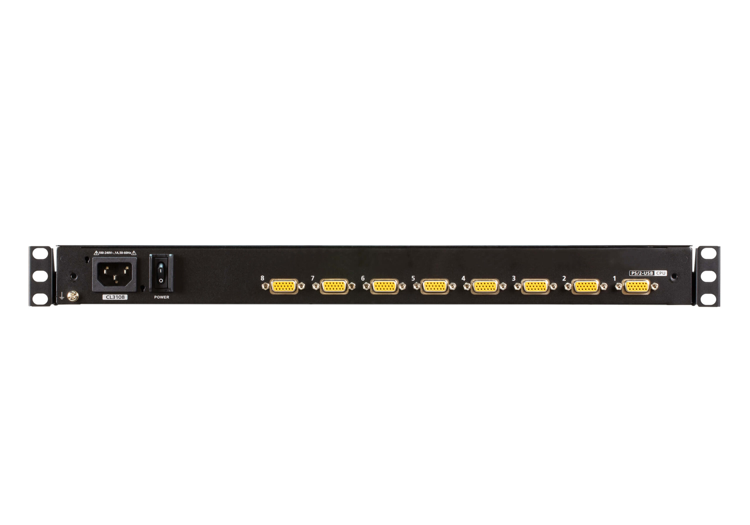 ATEN CL3108 rack console 47 cm (18.5") 1366 x 768 Pixels Metaal, Kunststof Zwart 1U - Afbeelding 2