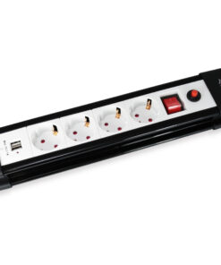Equip 245553 power uitbreiding 1,5 m 4 AC-uitgang(en) Binnen Zwart, Wit