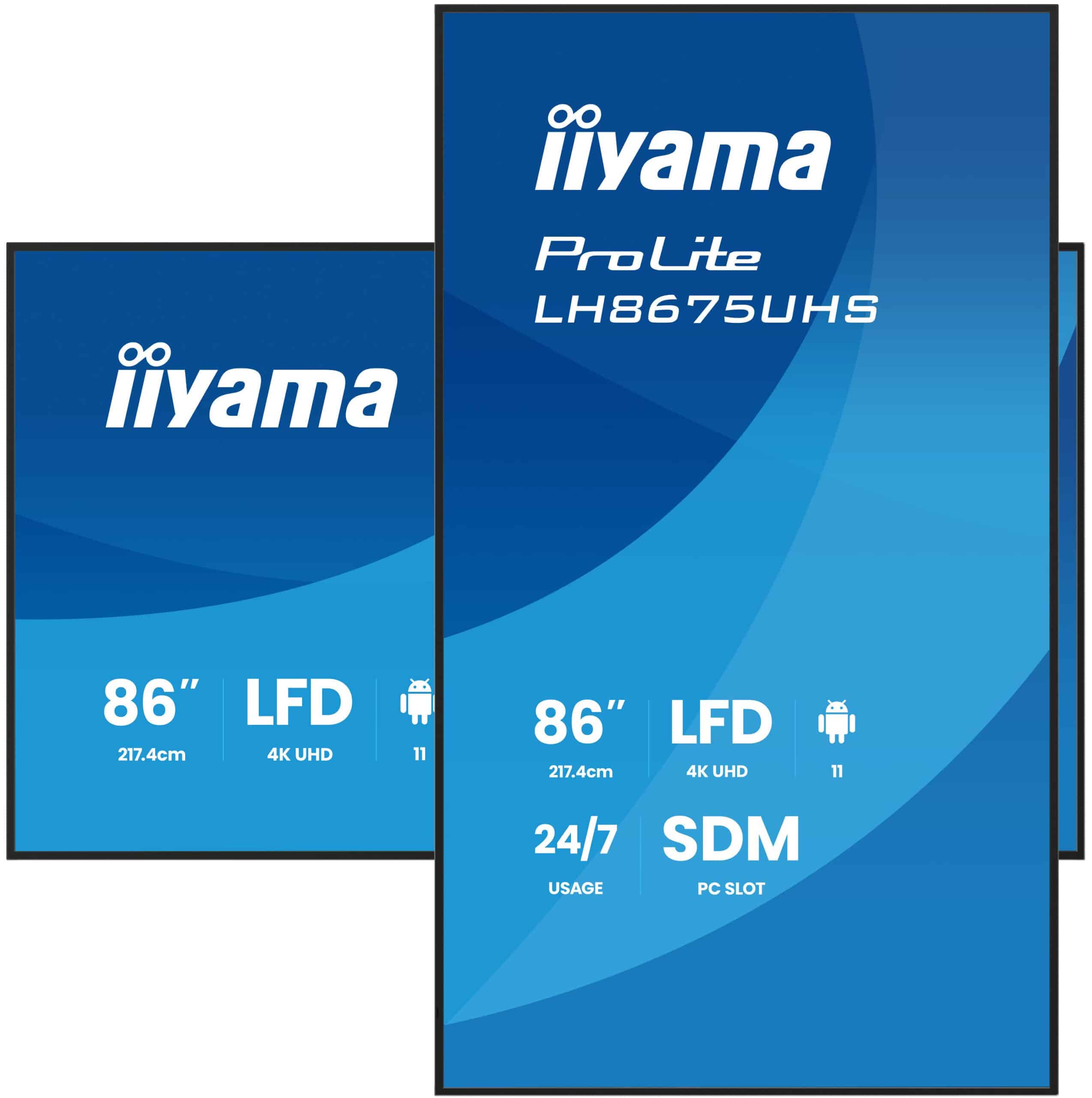 iiyama LH8675UHS-B2AG beeldkrant Digitale signage flatscreen 2,17 m (85.6") LCD Wifi 500 cd/m² 4K Ultra HD Zwart Type processor Android 11 24/7 - Afbeelding 6