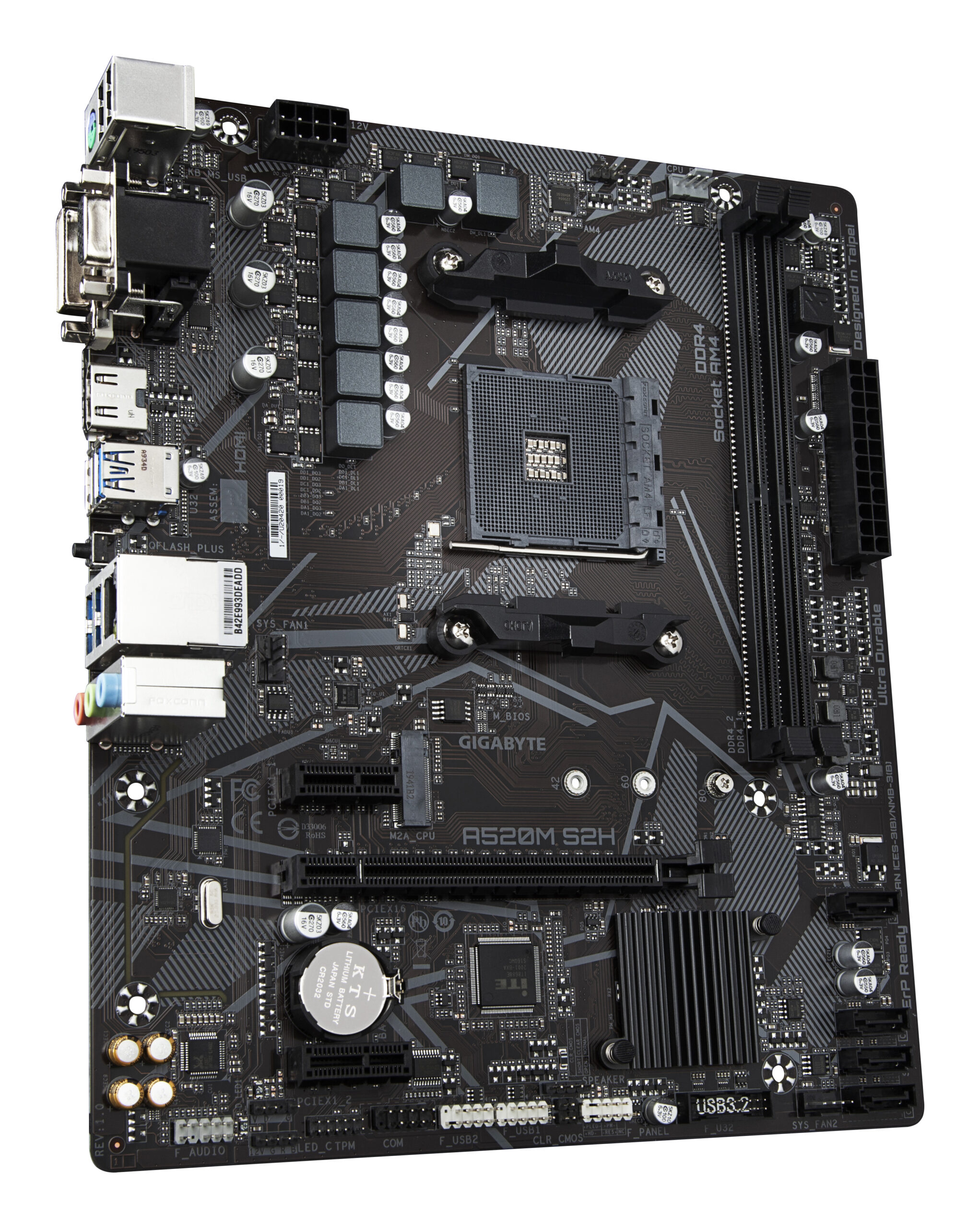GIGABYTE A520M S2H moederbord AMD A520 Socket AM4 micro ATX - Afbeelding 3
