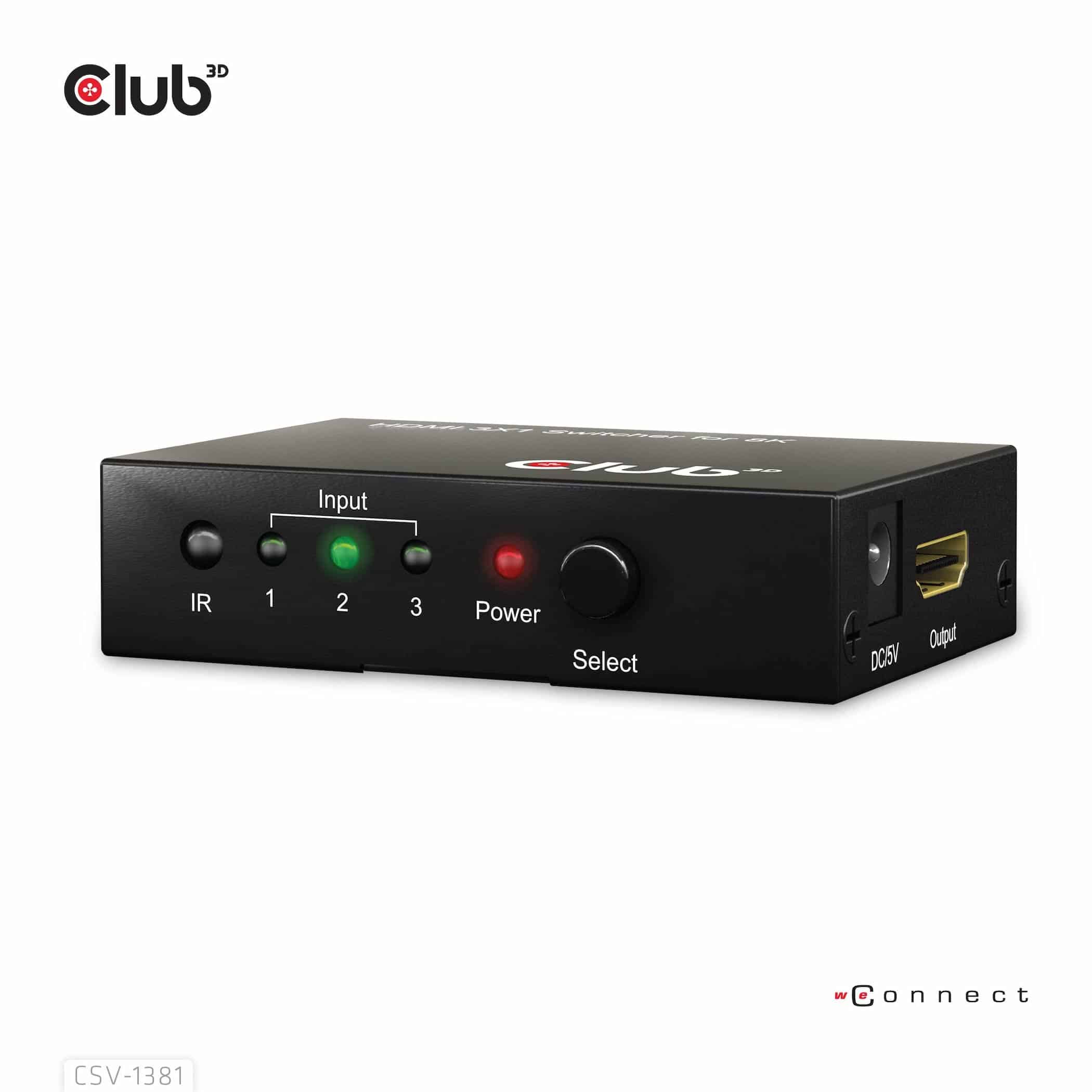 CLUB3D 3 to 1 HDMI 8K60Hz/4K120Hz Switch - Afbeelding 6