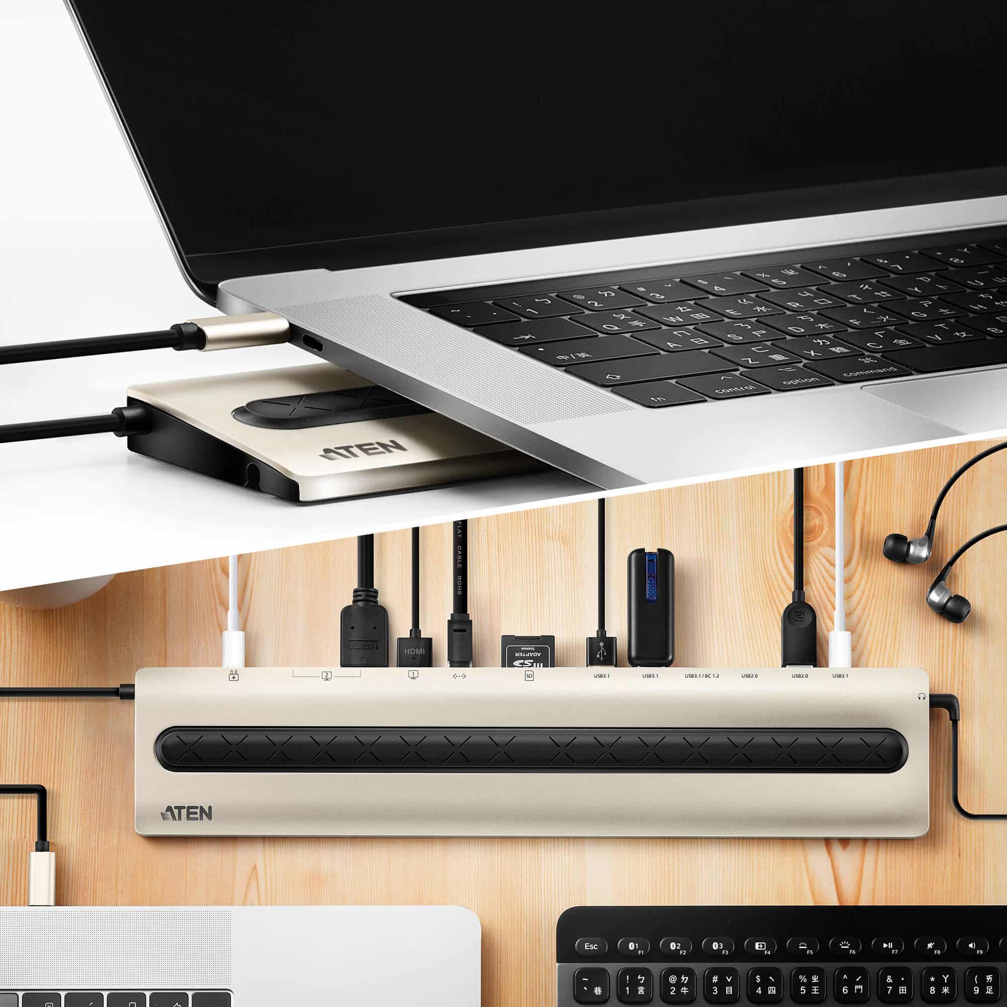 ATEN USB-C Multiport Dock met Power Pass-Through - Afbeelding 7