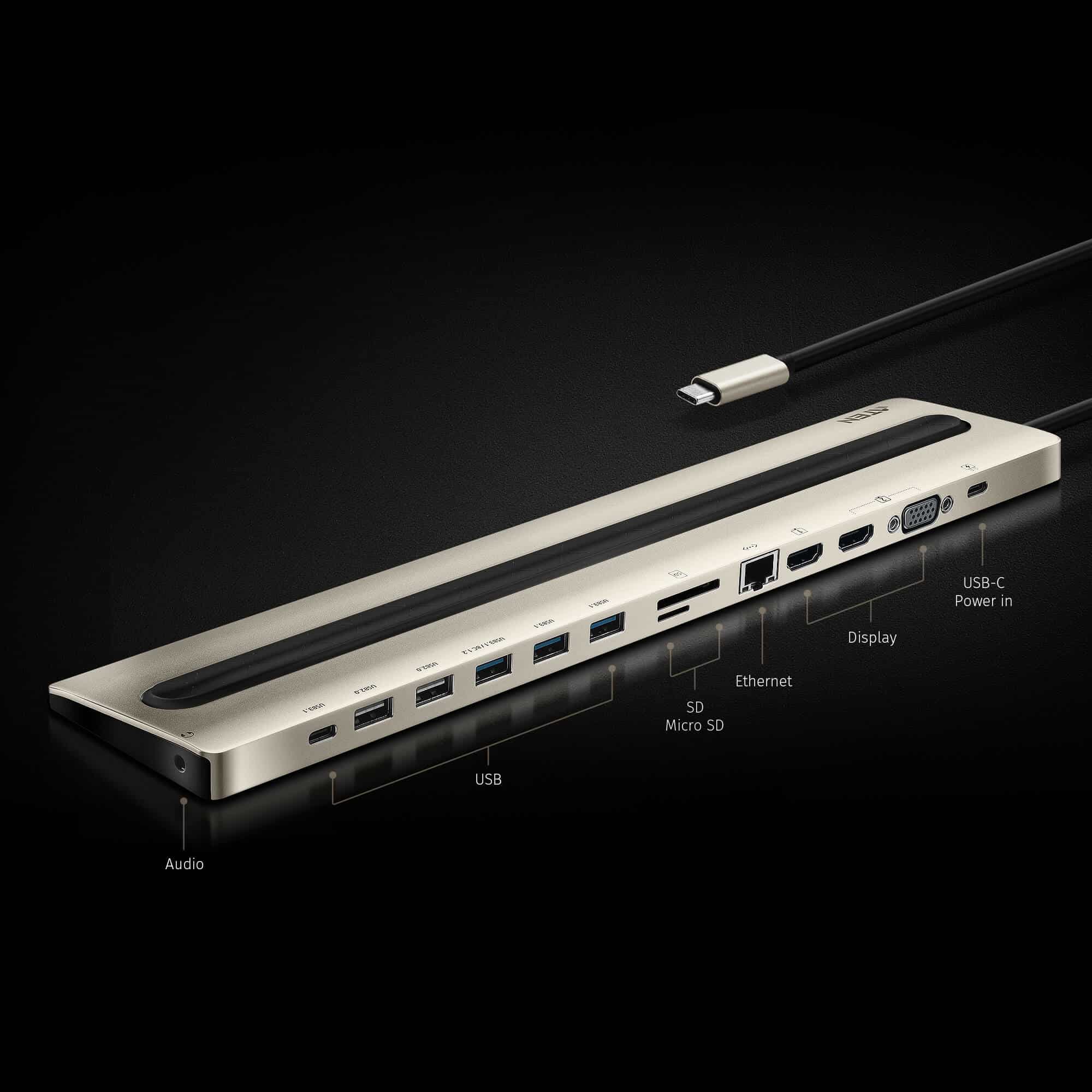 ATEN USB-C Multiport Dock met Power Pass-Through - Afbeelding 3