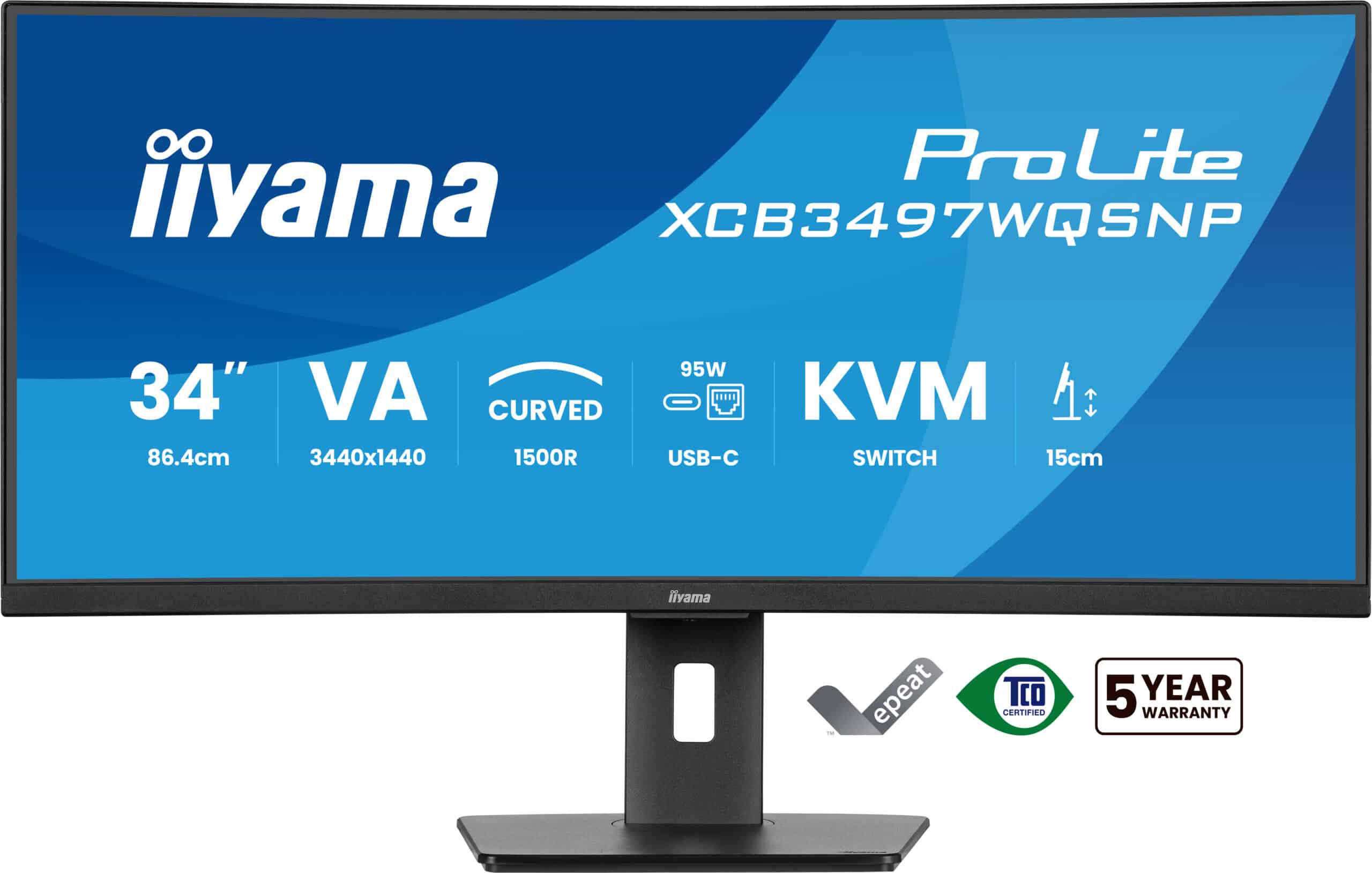 iiyama ProLite XCB3497WQSNP-B1 computer monitor 86,4 cm (34") 3440 x 1440 Pixels UltraWide Quad HD LED Zwart - Afbeelding 2