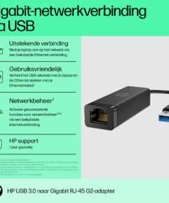 HP USB 3.0-naar-Gigabit RJ45-adapter G2