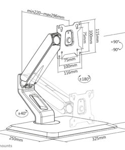 Neomounts FPMA-D885BLACK Freestanding flat screen desk mount, 15-32", 10 kg, 100x100 mm,