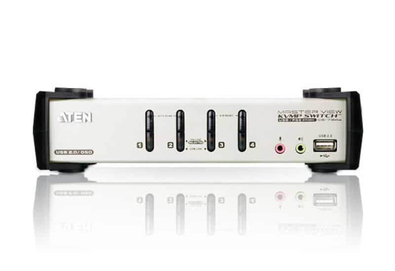 ATEN 4-Poorts PS/2-USB VGA/Geluid KVMP Schakelaar met OSD