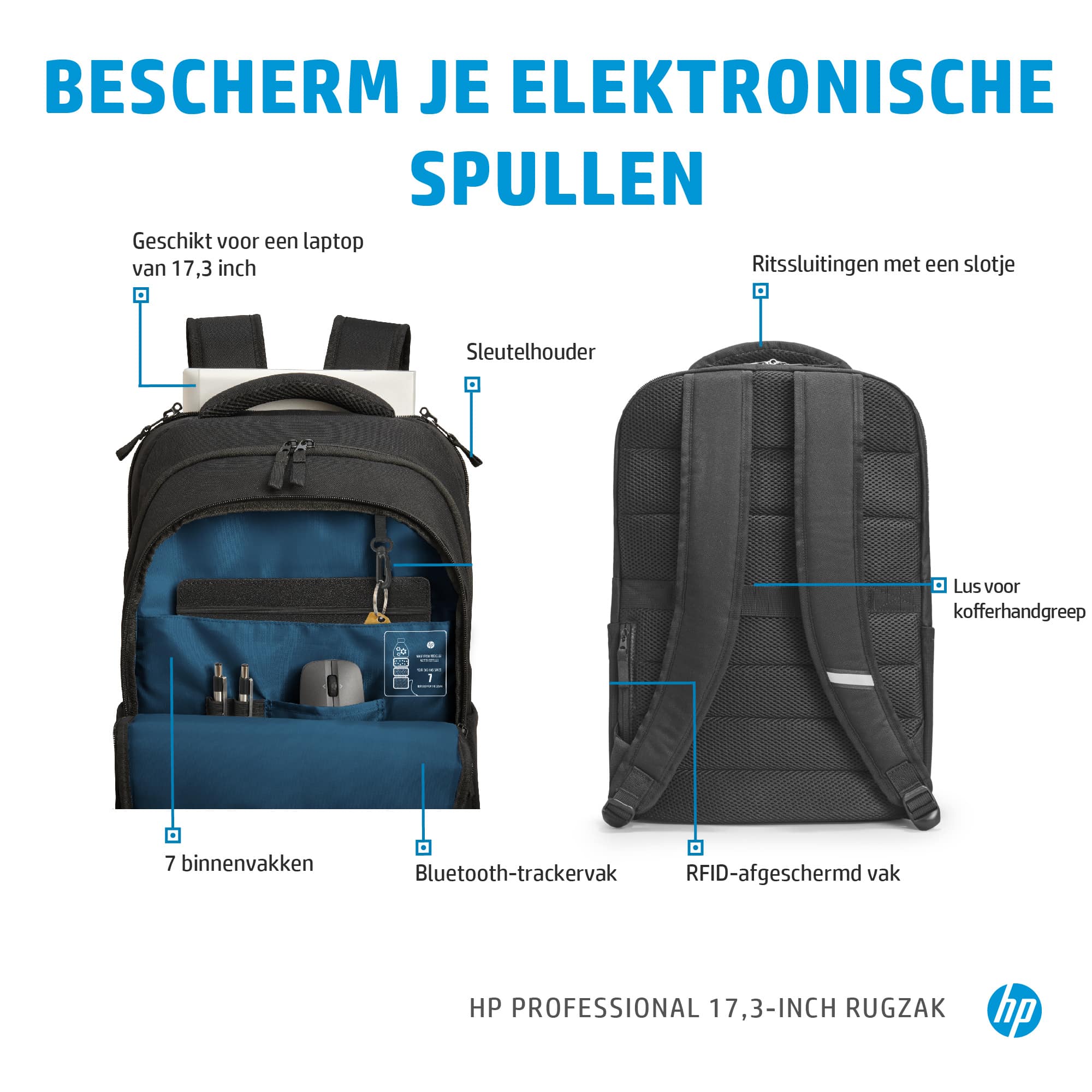 HP Professional 17,3-inch rugzak - Afbeelding 5