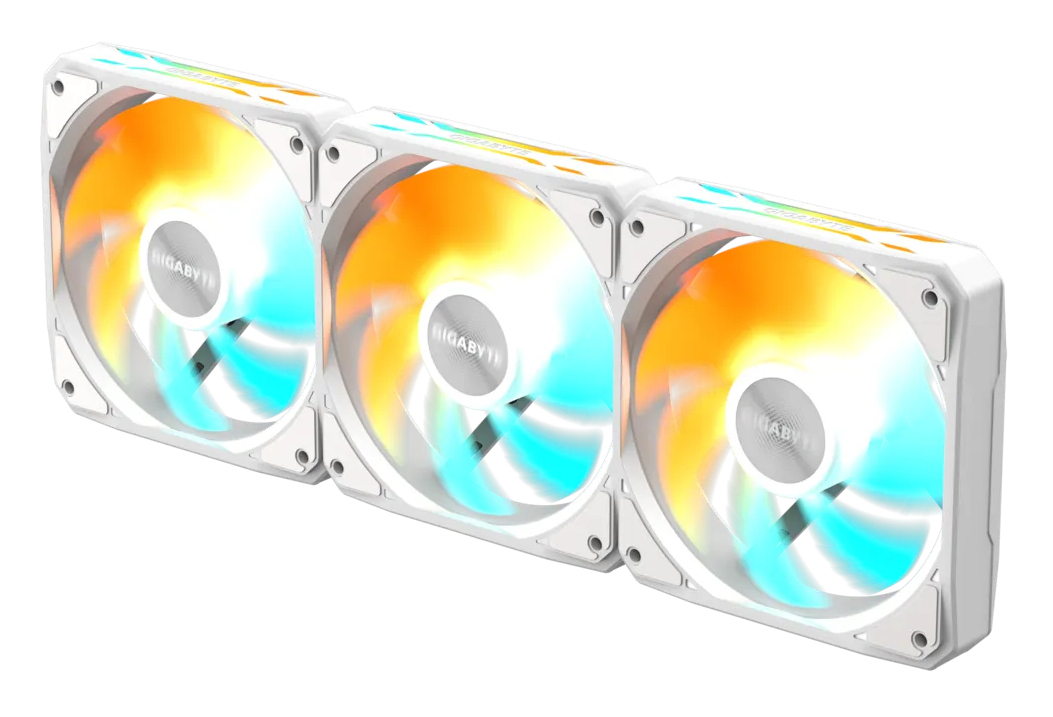 GIGABYTE GP-GBT EZFAN1203 ICE koelsysteem voor computers Computer behuizing Ventilator 12 cm Wit 3 stuk(s)