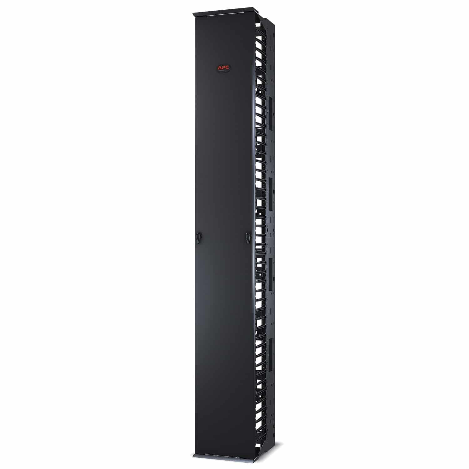 APC Veelzijdige, verticale kabelgeleider voor racks met 2 of 4 staanders, 84"H x 12"B, deur aan één zijde