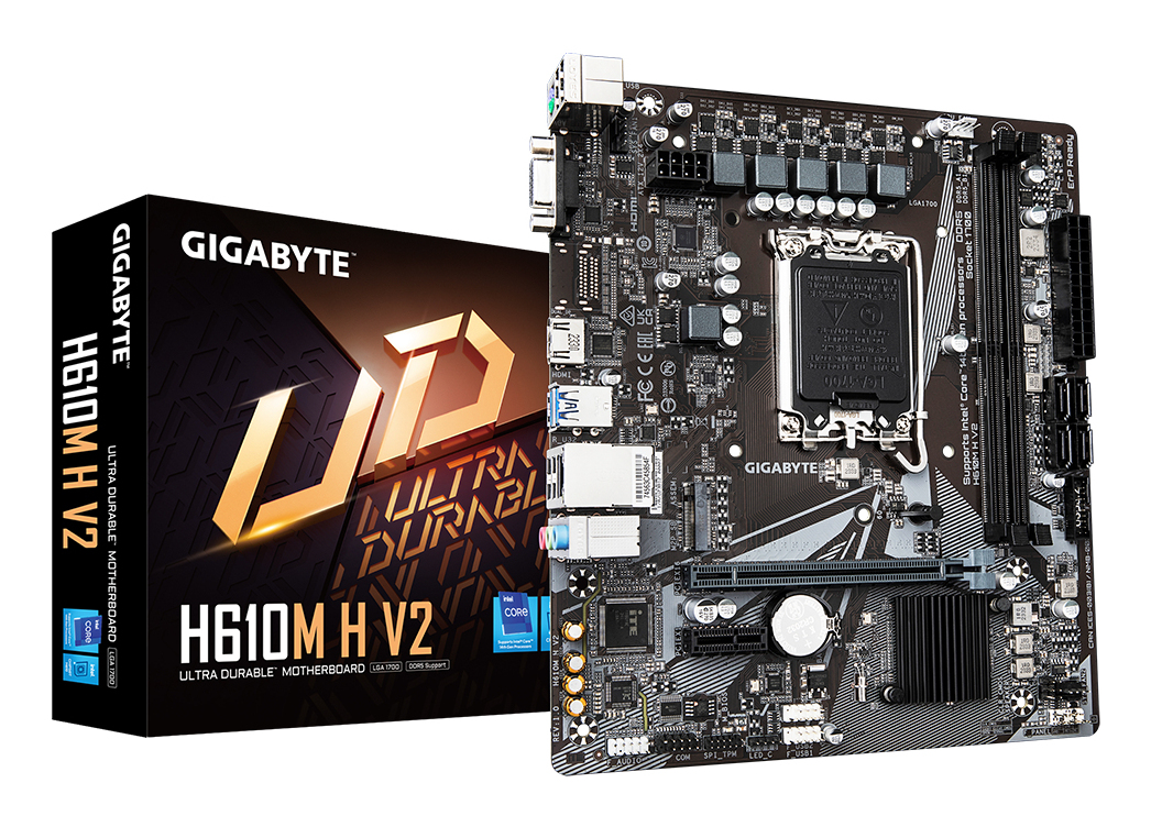 GIGABYTE H610M H V2 moederbord Intel H610 Express LGA 1700 micro ATX