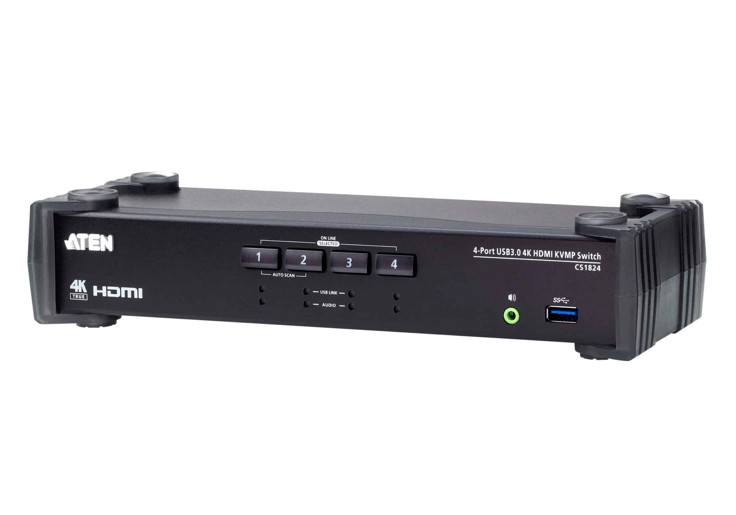 ATEN 4-poorts USB 3.0 4K HDMI KVMP Schakelaar met Audiomixer-modus