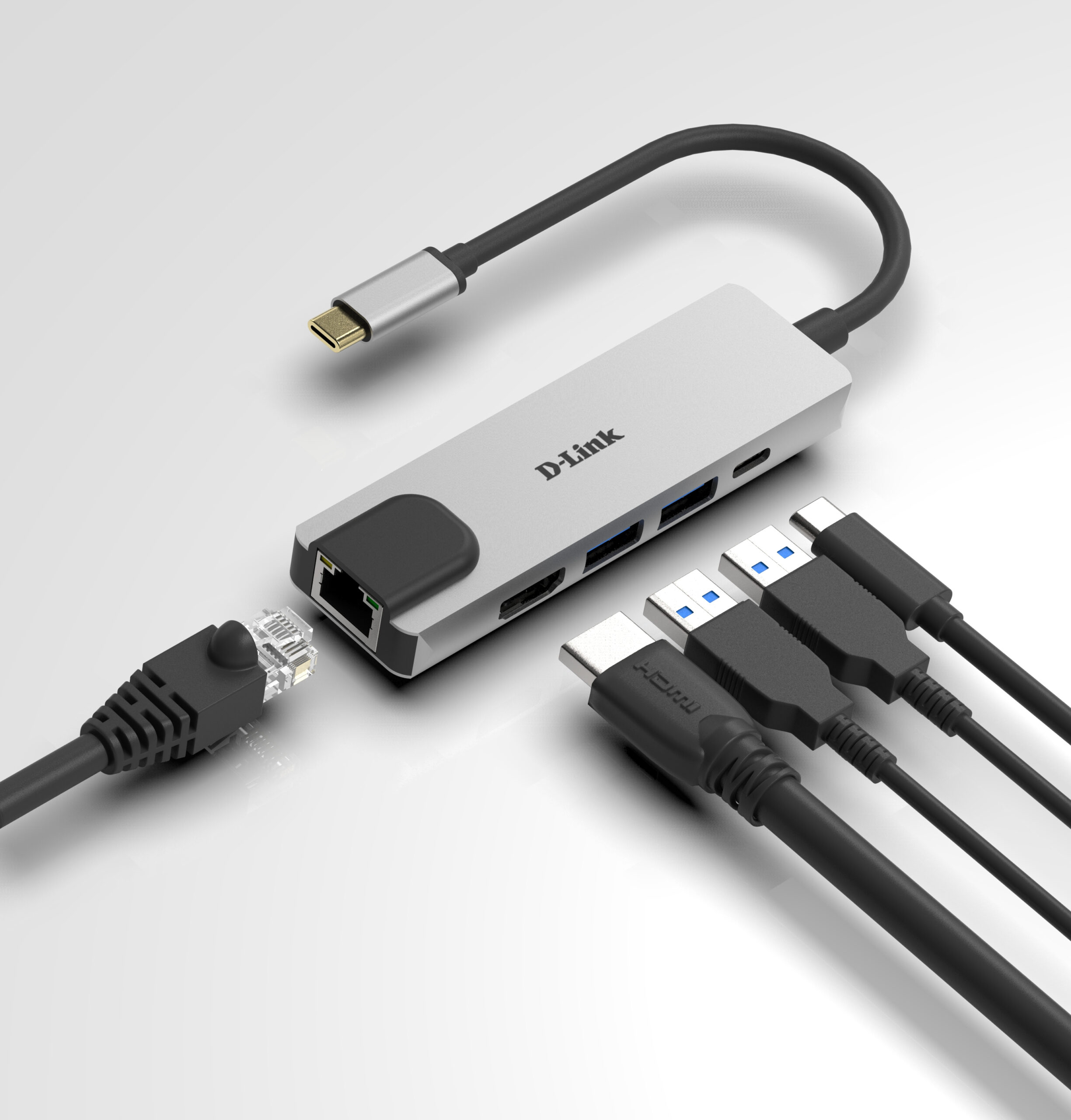 D-Link DUB-M520 laptop dock & poortreplicator Bedraad Thunderbolt 3 Aluminium - Afbeelding 3