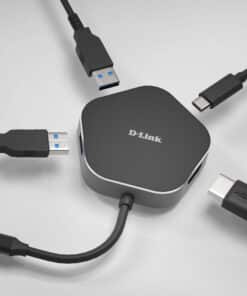 D-Link DUB-M420 laptop dock & poortreplicator Bedraad Thunderbolt 3 Aluminium, Zwart - Afbeelding 2