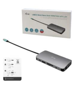 i-tec Metal USB-C Nano Dock HDMI/VGA with LAN + Charger 100W - Afbeelding 3