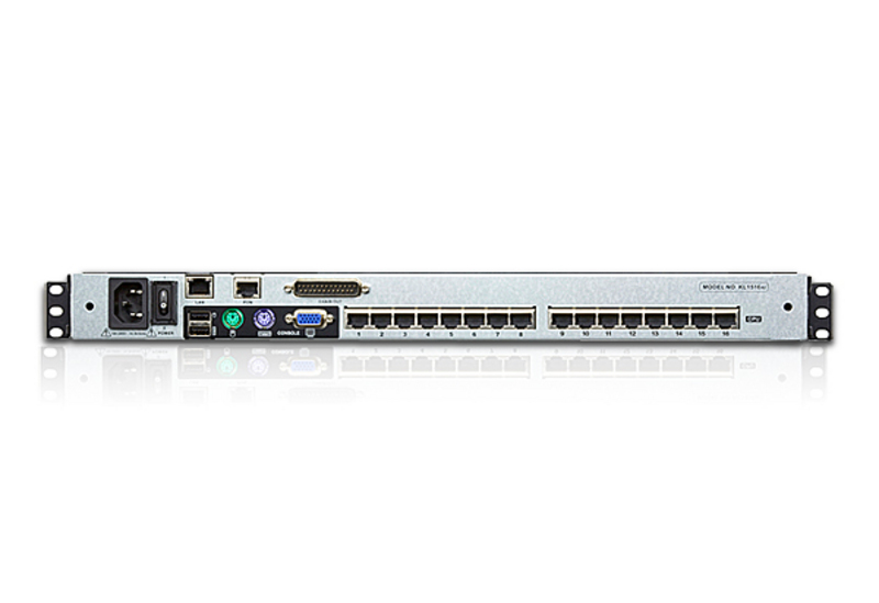 ATEN 1-Lokale /externe gedeelde toegang, 16-poorten Cat 5 Dual Rail KVM over IP-switch met poort serieschakeling - Afbeelding 2