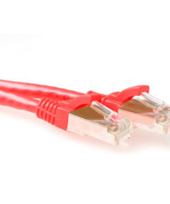 ACT Rode 1,5 meter SFTP CAT6A patchkabel snagless met RJ45 connectoren