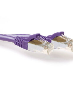 ACT Paarse 1,00 meter SFTP CAT6A patchkabel snagless met RJ45 connectoren