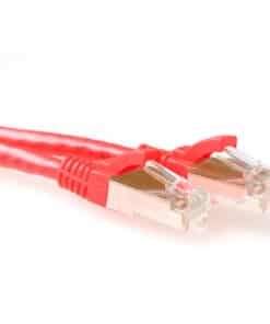 ACT Rode 1 meter SFTP CAT6A patchkabel snagless met RJ45 connectoren