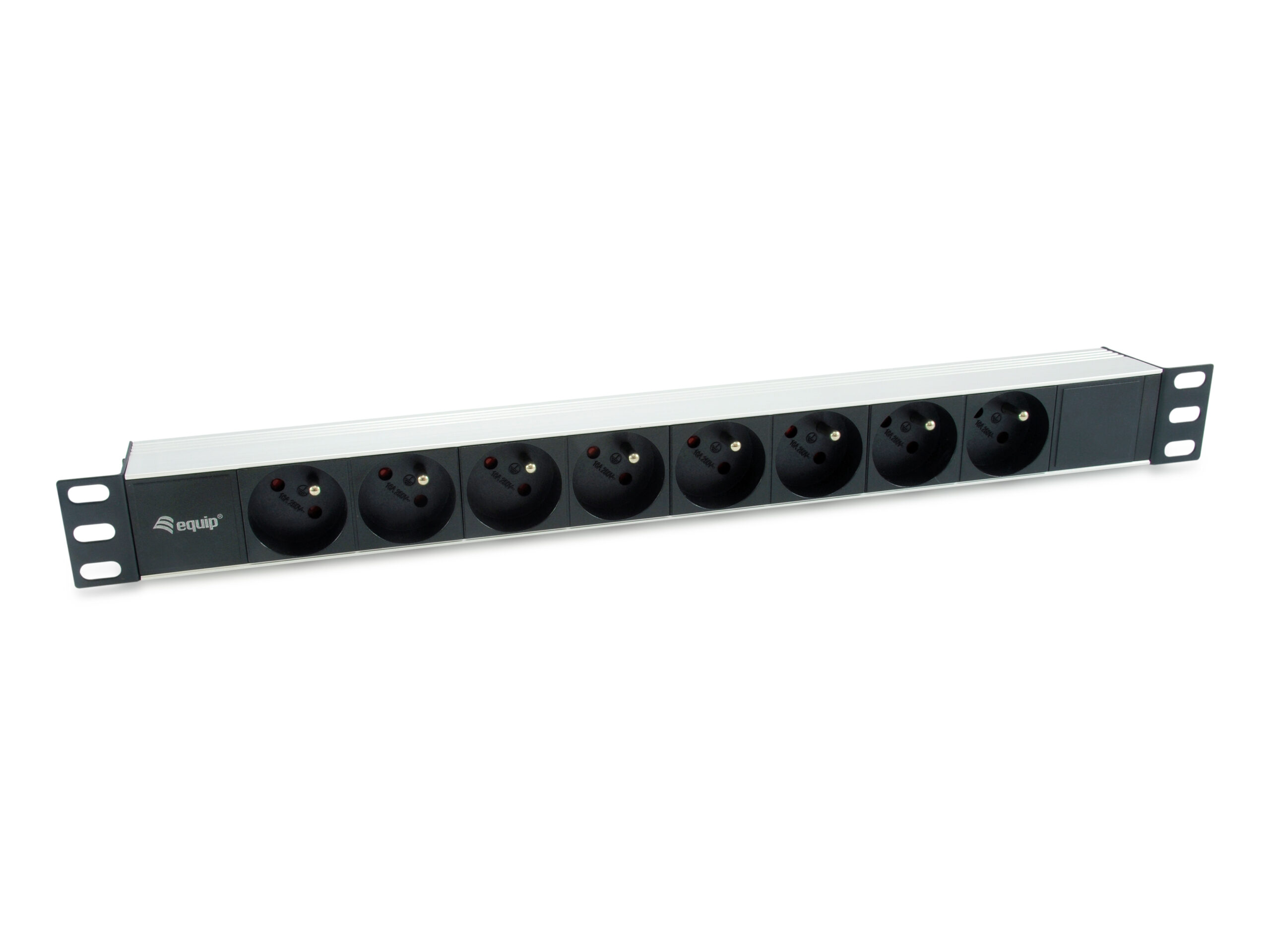 Equip 333313 energiedistributie 8 AC-uitgang(en) 1U Zwart, Zilver