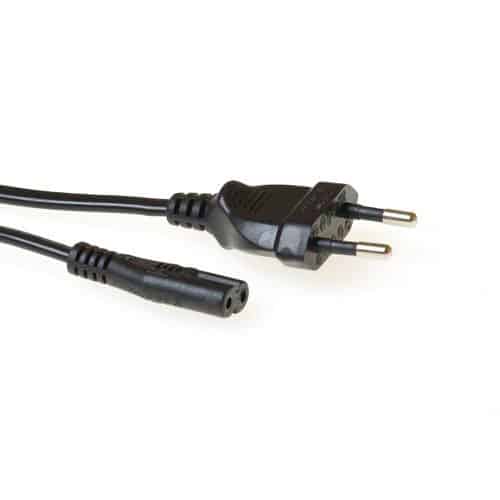 ACT Netsnoer Euro male - C7 female zwart 1,5 m