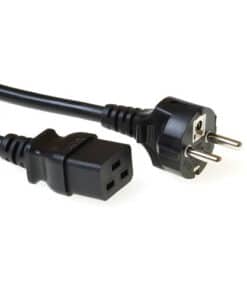 ACT Netsnoer CEE 7/7 male (recht) - C19 zwart 3 m