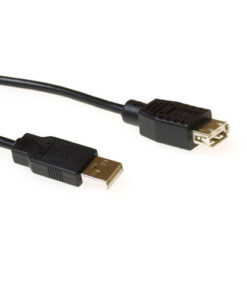 ACT USB 2.0 A male - USB A female zwart 3,00 m