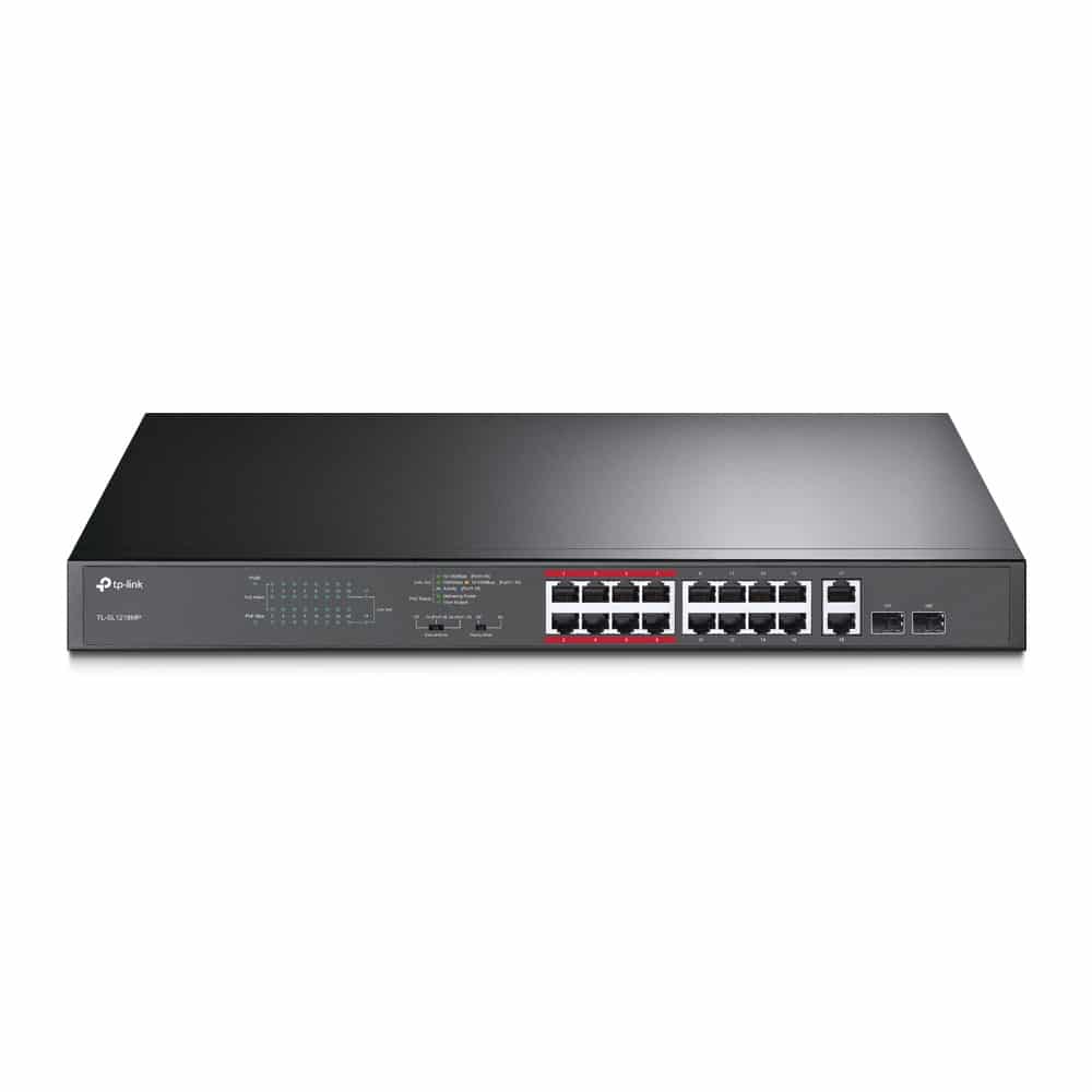 TP-Link TL-SL1218MP netwerk-switch Unmanaged Fast Ethernet (10/100) Power over Ethernet (PoE) Zwart