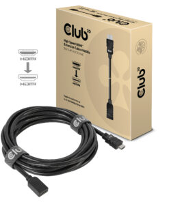 CLUB3D High Speed HDMI™ Extension Cable 4K60Hz M/F 5m/16.4ft 26 AWG