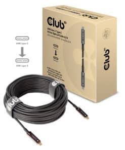 CLUB3D USB Gen 2 Type C actieve optische kabel 4K 60Hz Ultra HD unidirectioneel M/M 20 meter - Afbeelding 2