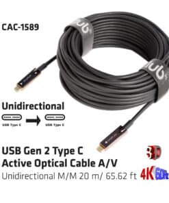 CLUB3D USB Gen 2 Type C actieve optische kabel 4K 60Hz Ultra HD unidirectioneel M/M 20 meter - Afbeelding 4