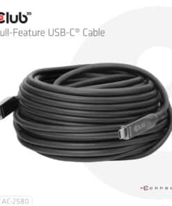 CLUB3D 15M Full-Feature USB-C Cable / 49.21ft 8K60Hz 10Gbps 60W - Afbeelding 2