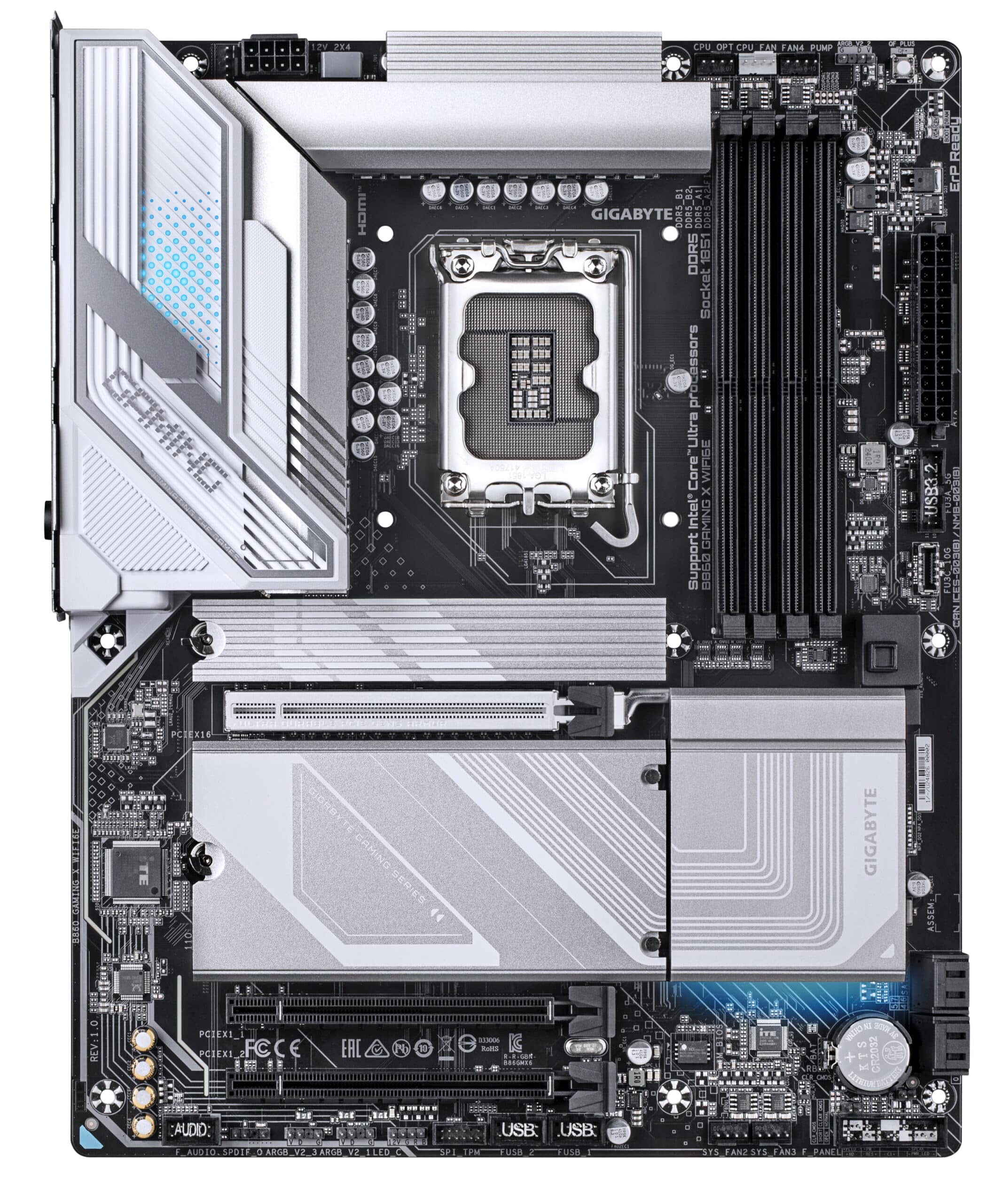 GIGABYTE B860 GAMING X WIFI6E moederbord Intel B860 LGA 1851 (Socket V1) ATX - Afbeelding 2