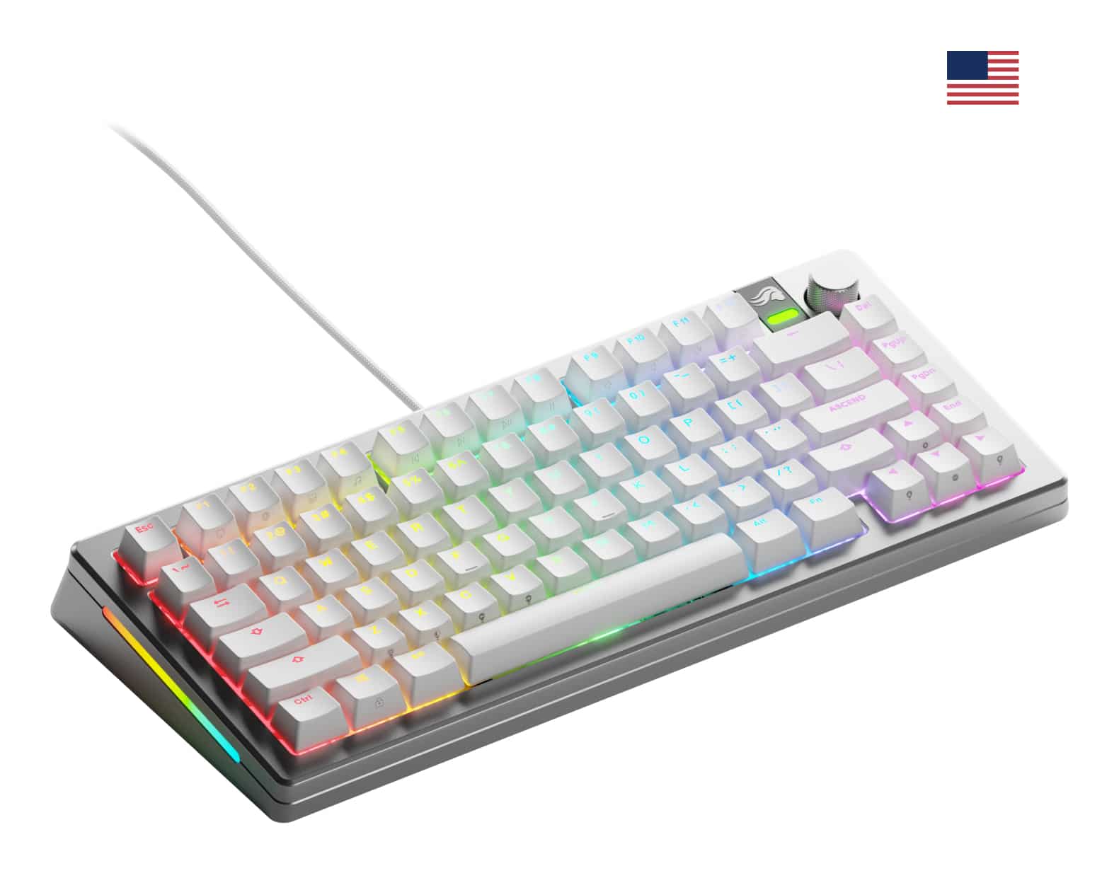 Glorious Gaming GMMK 3 PRO 75% Prebuilt toetsenbord Gamen USB QWERTY Amerikaans Engels Zilver