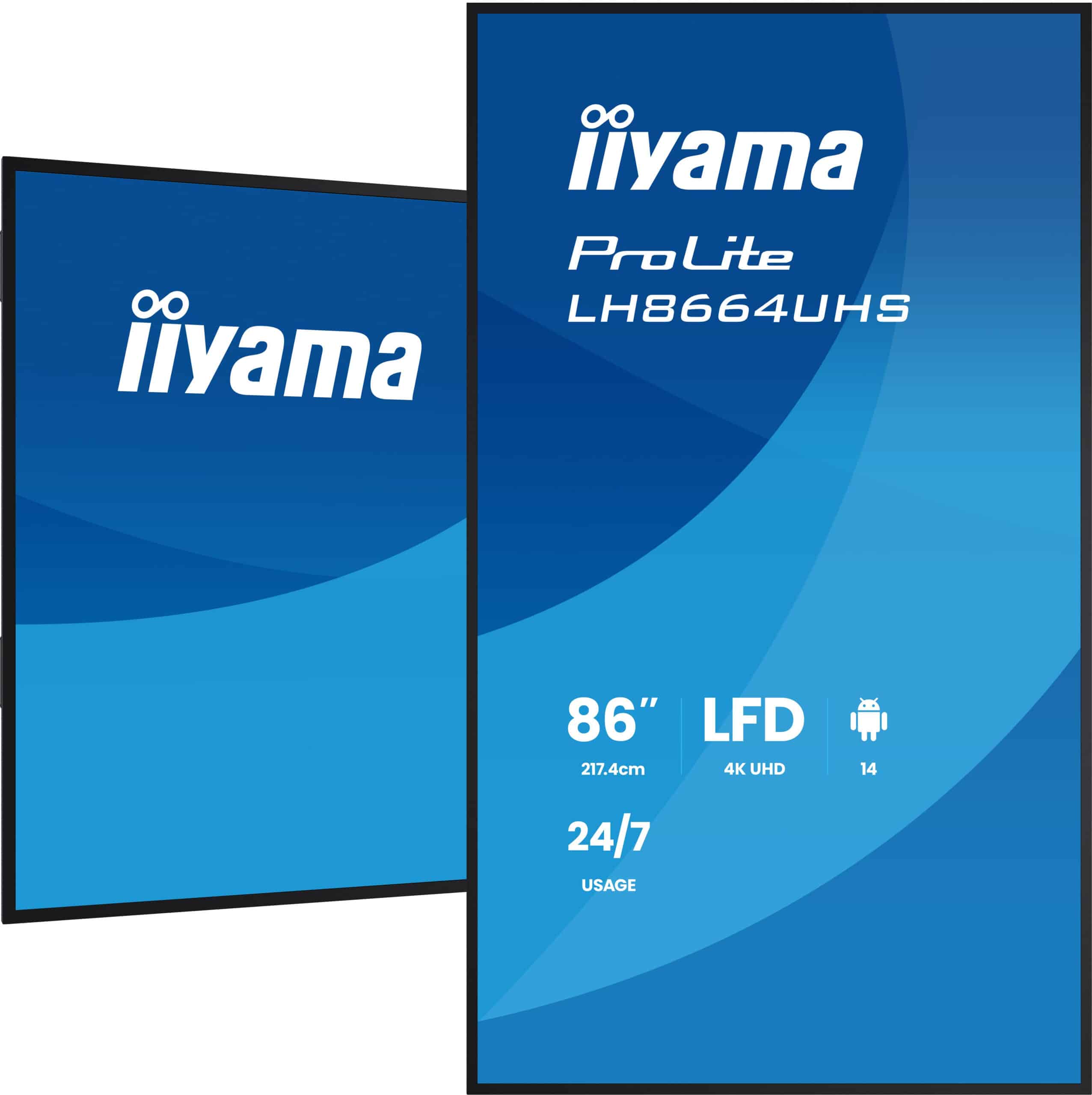 iiyama LH8664UHS-B3AG beeldkrant Digitale signage flatscreen 2,17 m (85.6") Wifi 500 cd/m² 4K Ultra HD Zwart Type processor Android 24/7 - Afbeelding 5