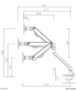 Neomounts FPMA-D750BLACK2 Monitorarm 10-32" - gasveer - Topfix - 180°-stop - Afbeelding 7