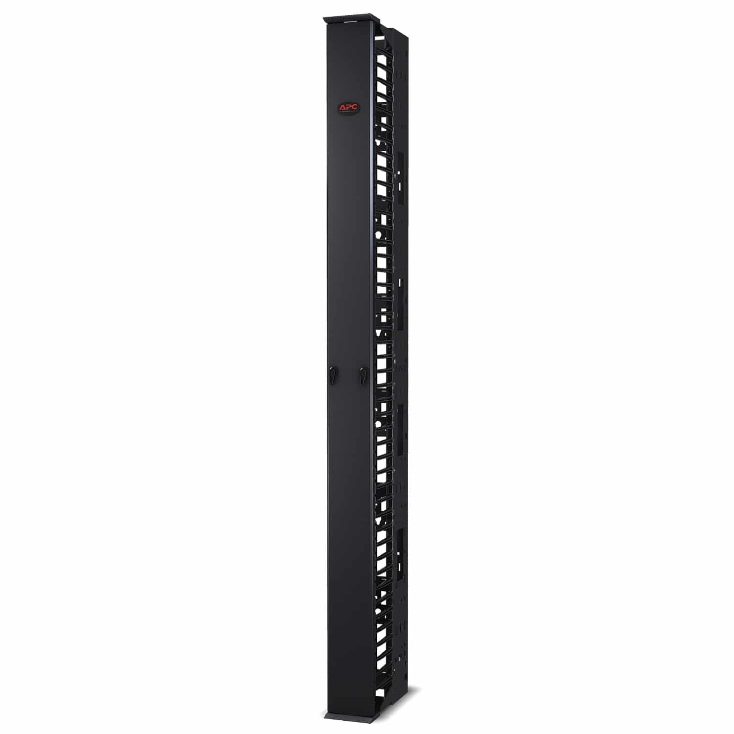 APC Veelzijdige, verticale kabelgeleider voor racks met 2 of 4 staanders, 84"H x 6"B, deur aan één zijde