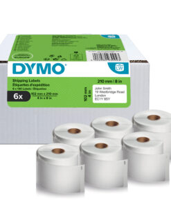 DYMO originele LabelWriter grote verzendetiketten met hoge capaciteit | 102 mm x 210 mm| 6 rollen met elk 140 zelfklevende labels (840 postlabels) | voor LabelWriter 4XL/5XL labelmakers