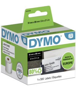 DYMO originele LabelWriter Afspraak-/naambadgekaartjes (niet-zelfklevend) | 51 mm x 89 mm | 300 etiketten | Geschikt voor de LabelWriter labelprinters | Gemaakt in Europa