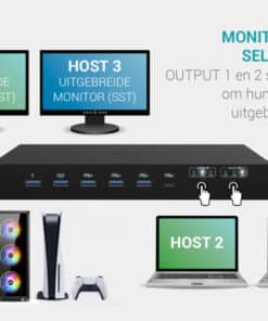 i-tec USB-C KVM Dock PRO for Three Hosts, Dual Video, with 2x Power Delivery, max 92W - Afbeelding 5