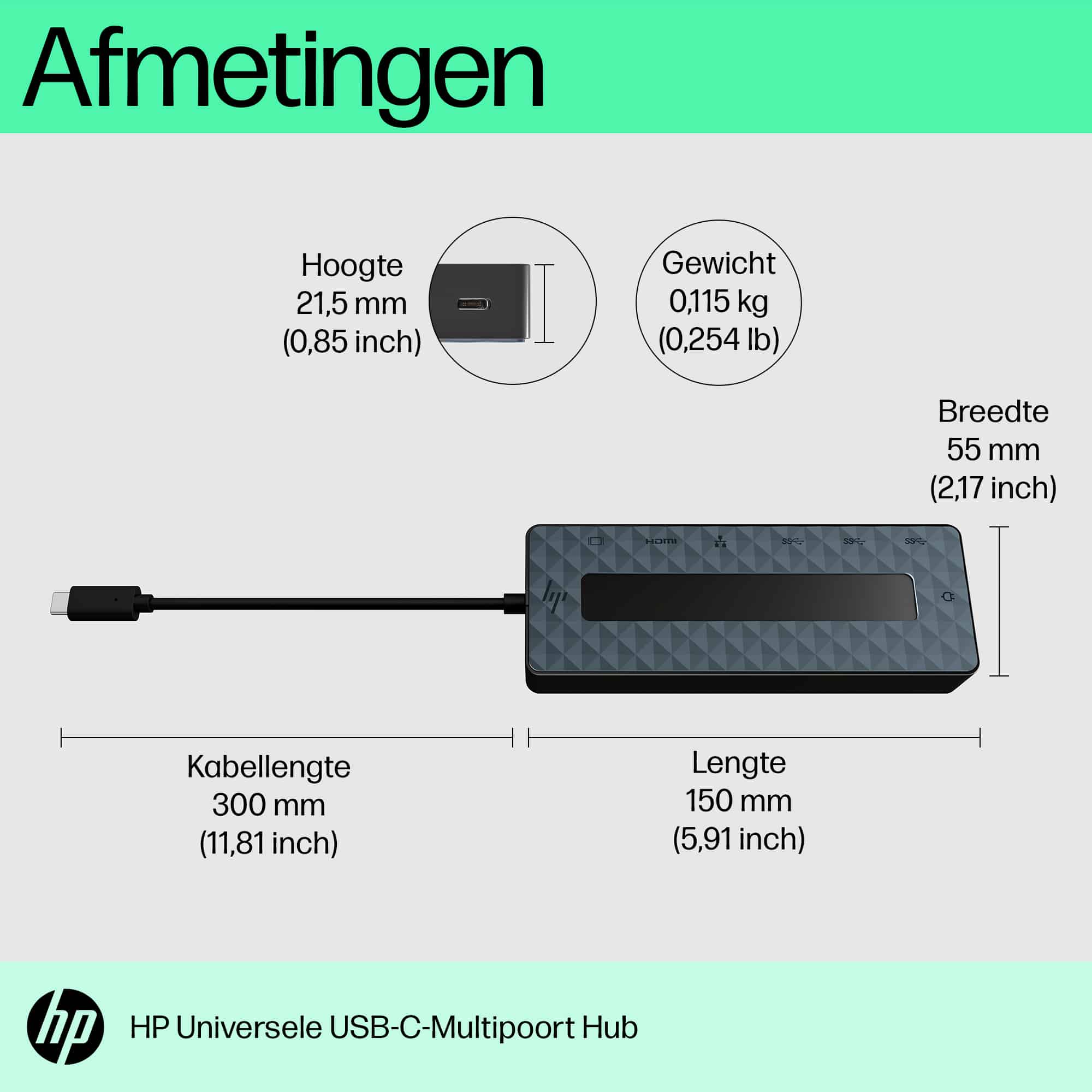 HP Universal USB-C Multiport Hub - Afbeelding 2
