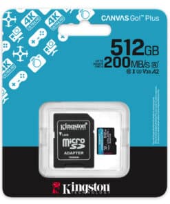 Kingston Technology 512GB microSDXC Canvas Go! Plus Gen4 200MB/s A2 U3 V30 kaart + adapter - Afbeelding 5