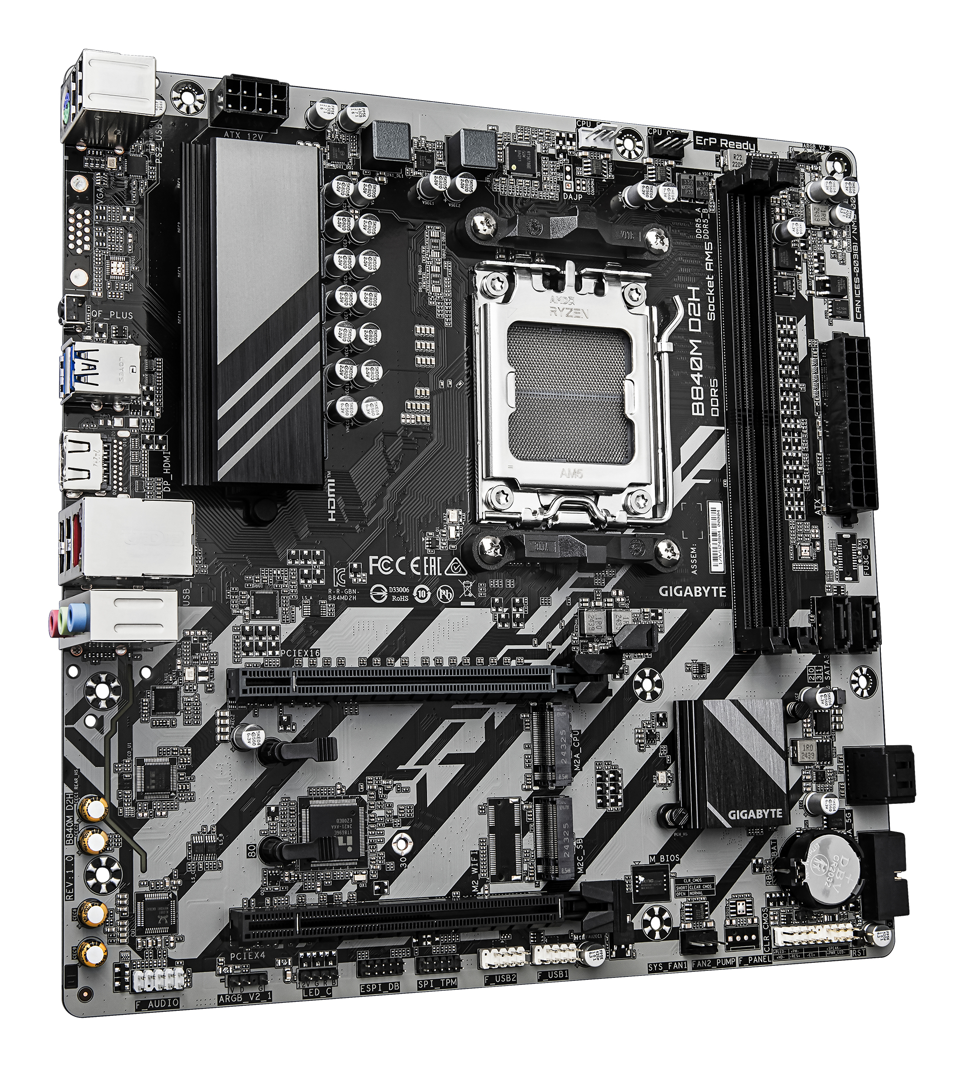 GIGABYTE B840M D2H moederbord AMD B840 Socket AM5 micro ATX - Afbeelding 3