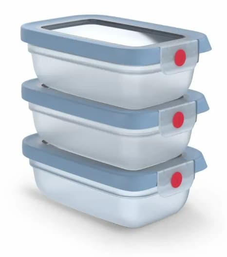 Tefal oneClick N1230510 vershoudbakje 3-delige set blauw (3x0,5L)