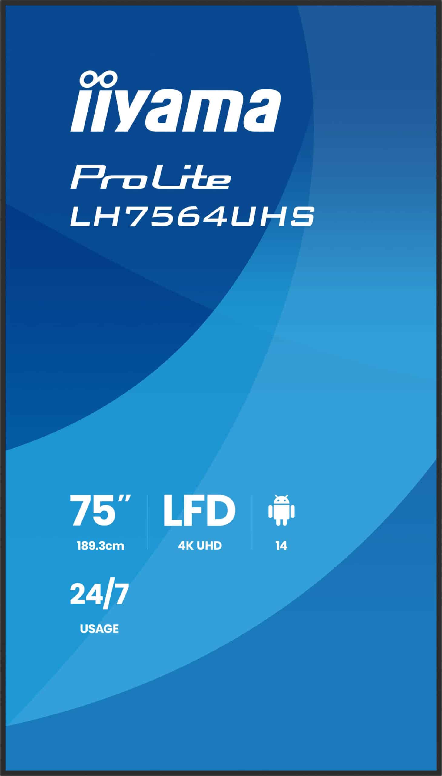 iiyama LH7564UHS-B1AG beeldkrant Digitale signage flatscreen 190,5 cm (75") Wifi 500 cd/m² 4K Ultra HD Zwart Type processor Android 24/7 - Afbeelding 3