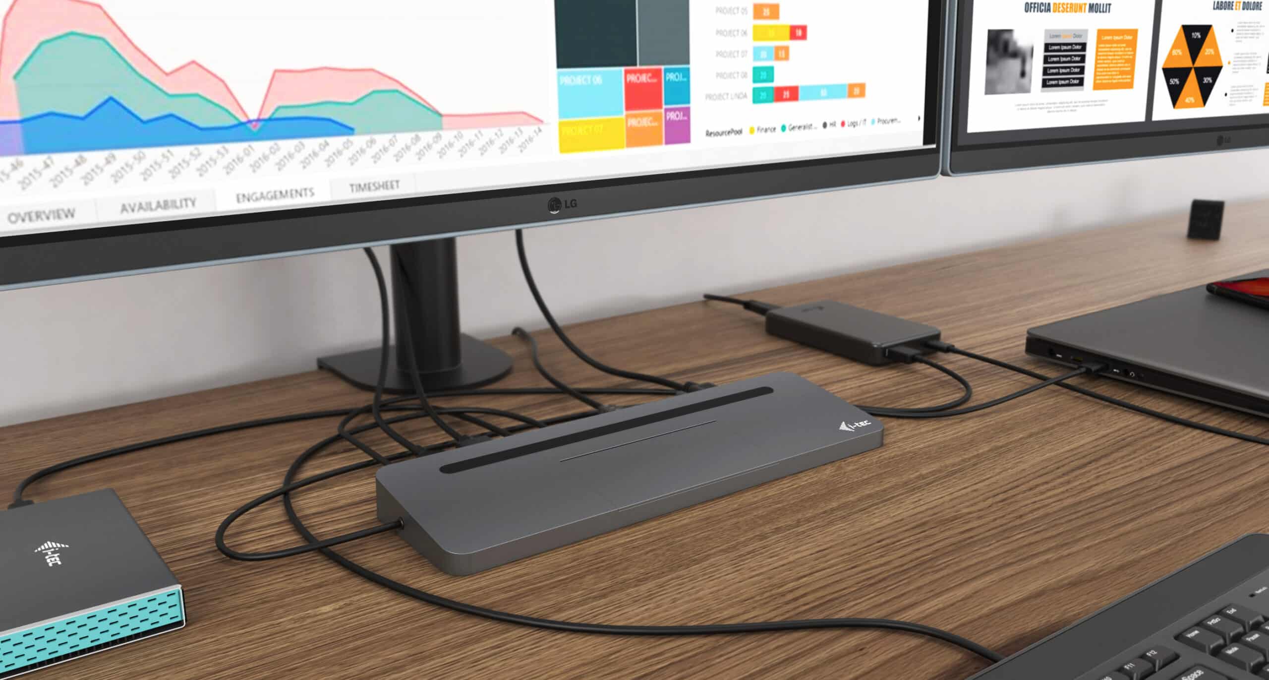 i-tec Metal USB-C Ergonomic 4K 3x Display Docking Station + Power Delivery 85 W - Afbeelding 5