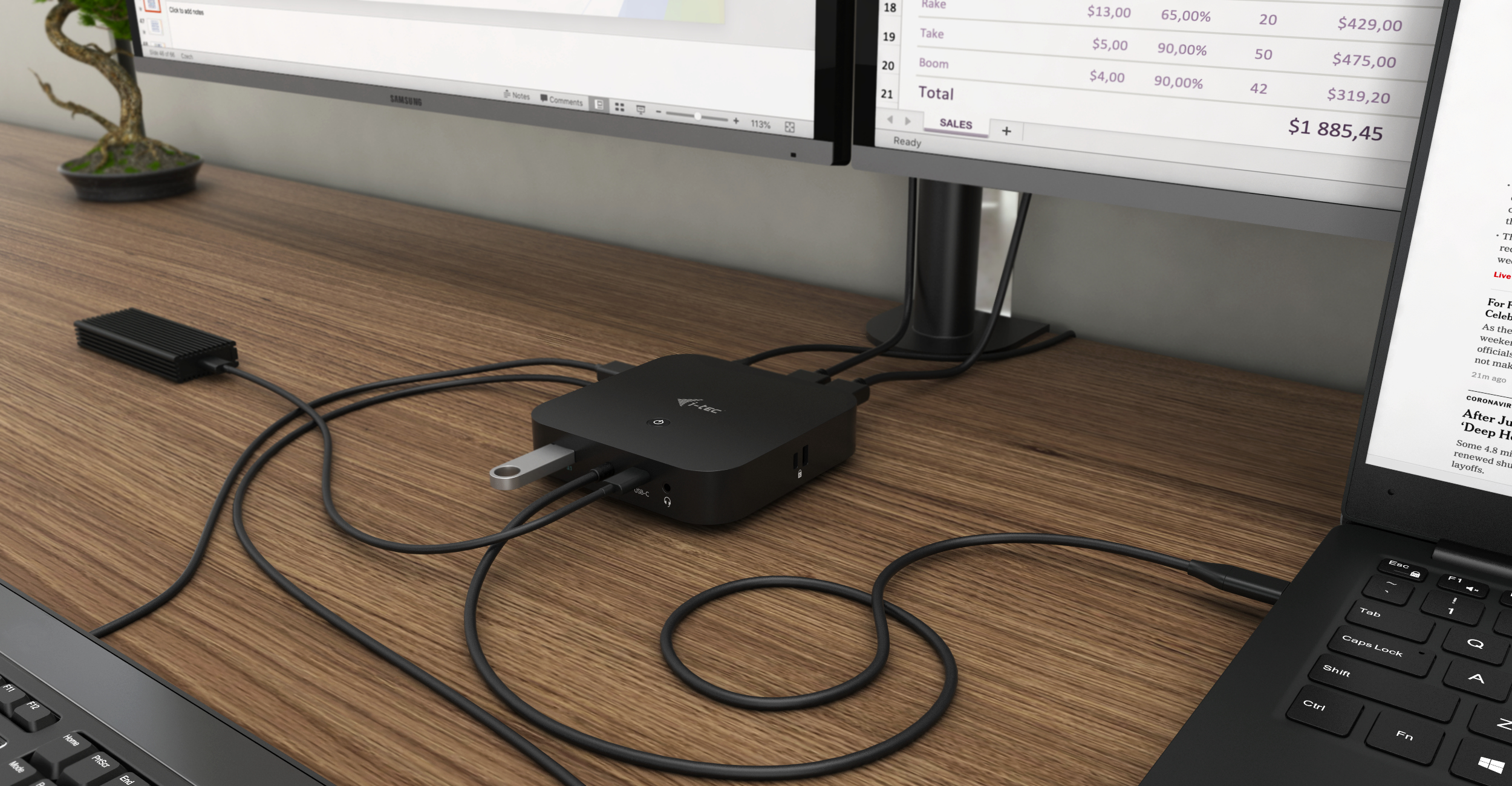 i-tec USB-C Dual Display Docking Station with Power Delivery 100 W + Universal Charger 100 W - Afbeelding 7