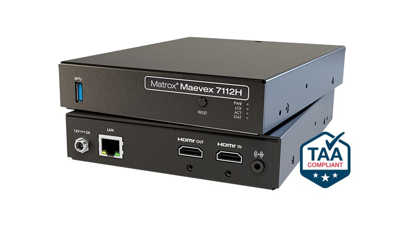 Matrox Maevex 7112H Single-Channel 4K H.264/H.265 Encoder
